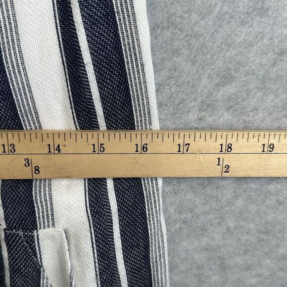 ASTR Sundress Jumper Pockets Casual Sleeveless Striped V-neck Gray White Size M - Picture 7 of 12